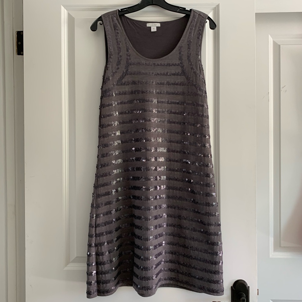 Garnet Hill Grey Sequin Tank Dress